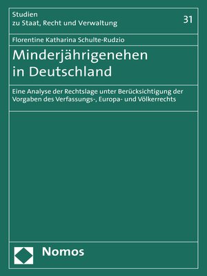 cover image of Minderjährigenehen in Deutschland